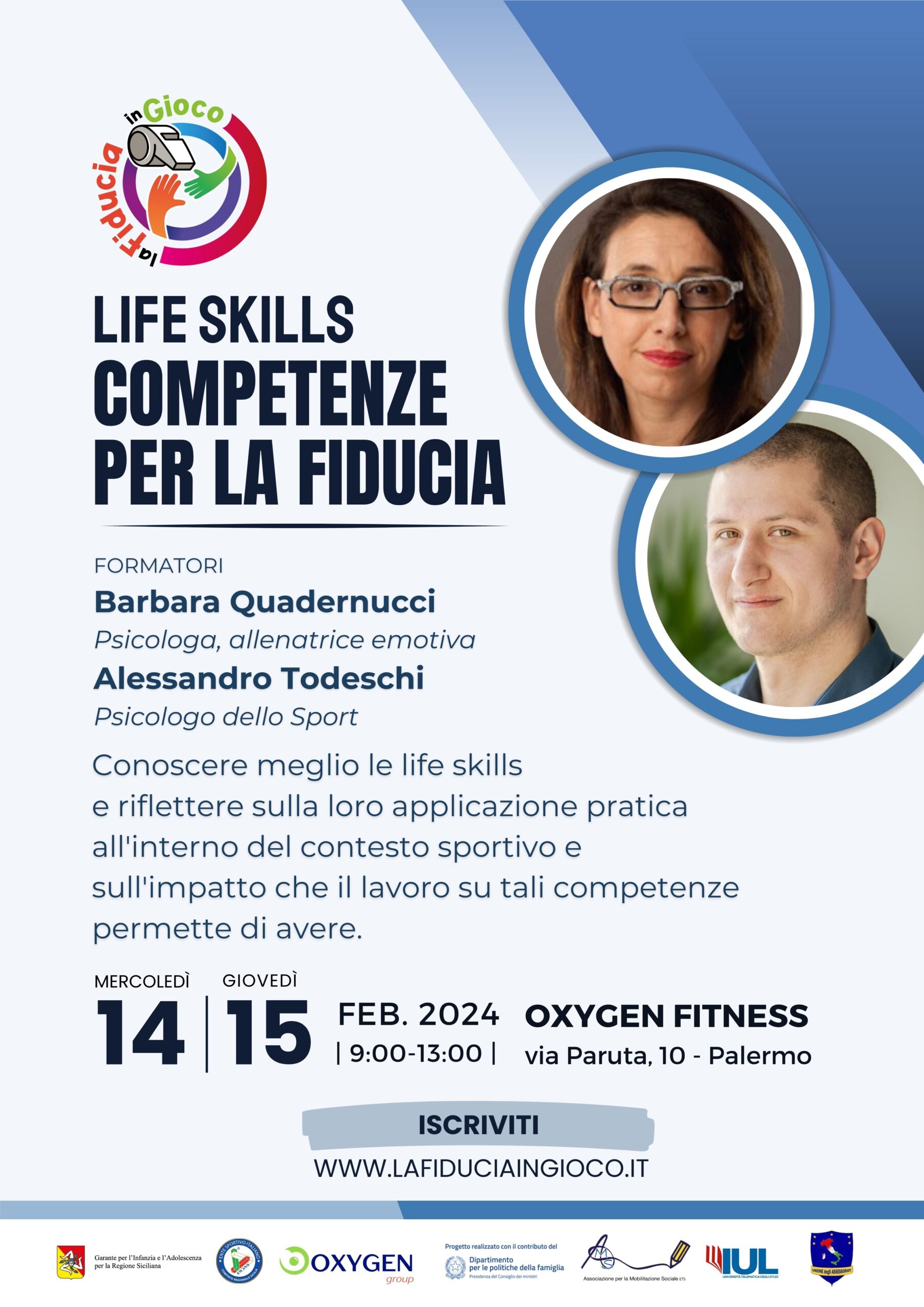 Coltivare la fiducia tra allenatore e allievo potenziando le Life Skills: il 14 e 15 febbraio due date di formazione a Palermo